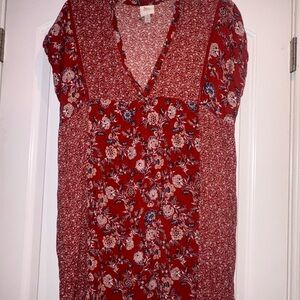 Roxy Red Floral Women's Blouse